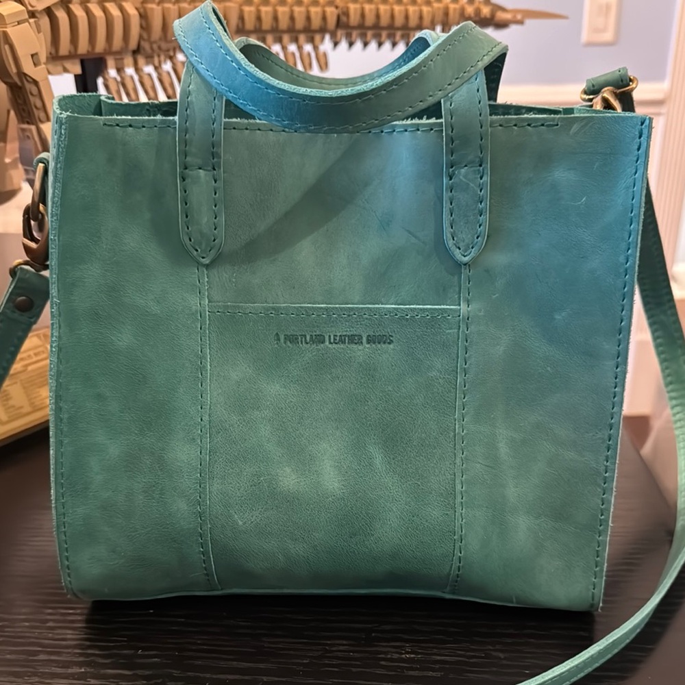 Portland Leather Aqua Tote Bag